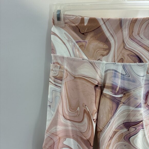 Old Navy Womens Size S High Rise Leggings Marble Print Stretch Active Pants - Picture 3 of 7